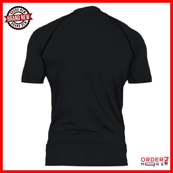 Men's Compression Mock Neck Short Sleeve Athletic Shirt Slim Fit Base Layer - Picture 3 of 8